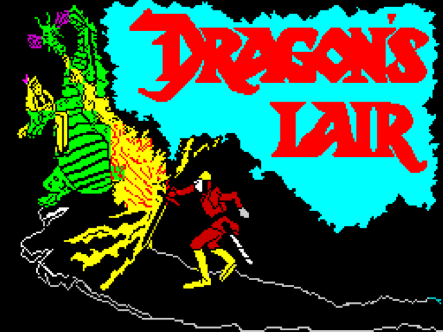 Dragon's Lair title screen for ZX Spectrum